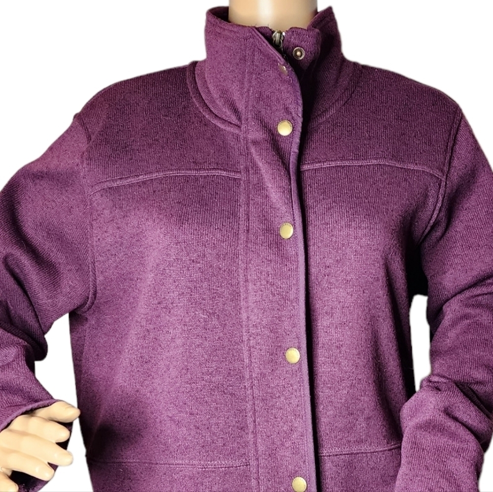 Eddie Bauer Purple sweater jacket button front women's size XL - Picture 8 of 16